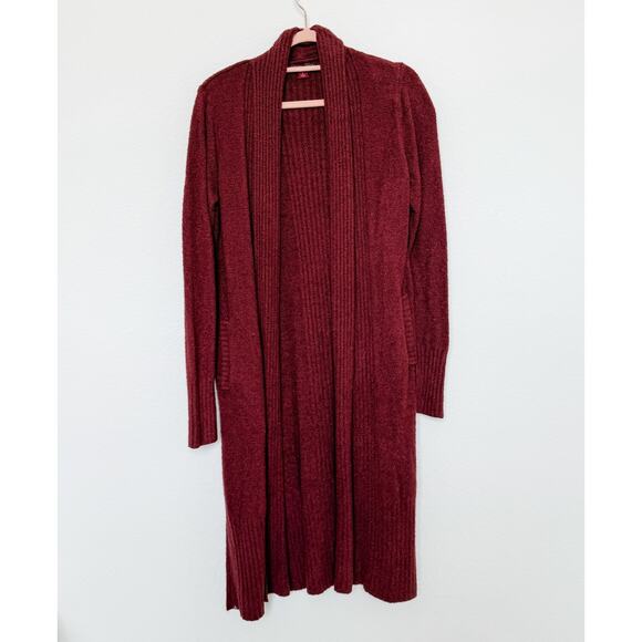 Barefoot Dreams CozyChic Lite Red Long Duster Cardigan Size Small Soft Fall Knit - Picture 1 of 6